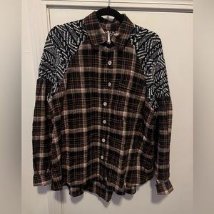 Free People Tartan Flannel Shirt